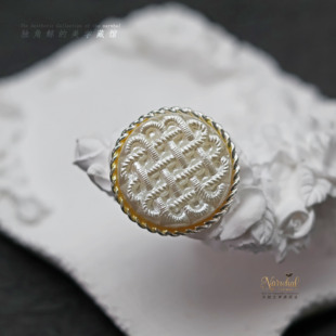 #绳结纹# 西德vintage纽扣 23-27-31mm琉璃包金属 高定大衣纽扣