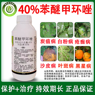 40%苯醚甲环唑 果树西瓜柑橘炭疽病叶斑病白粉病疮痂病农药杀菌剂
