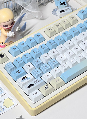 黑白圆舞曲键帽原厂高度1.7加厚素材五面热升华工艺客制化键盘