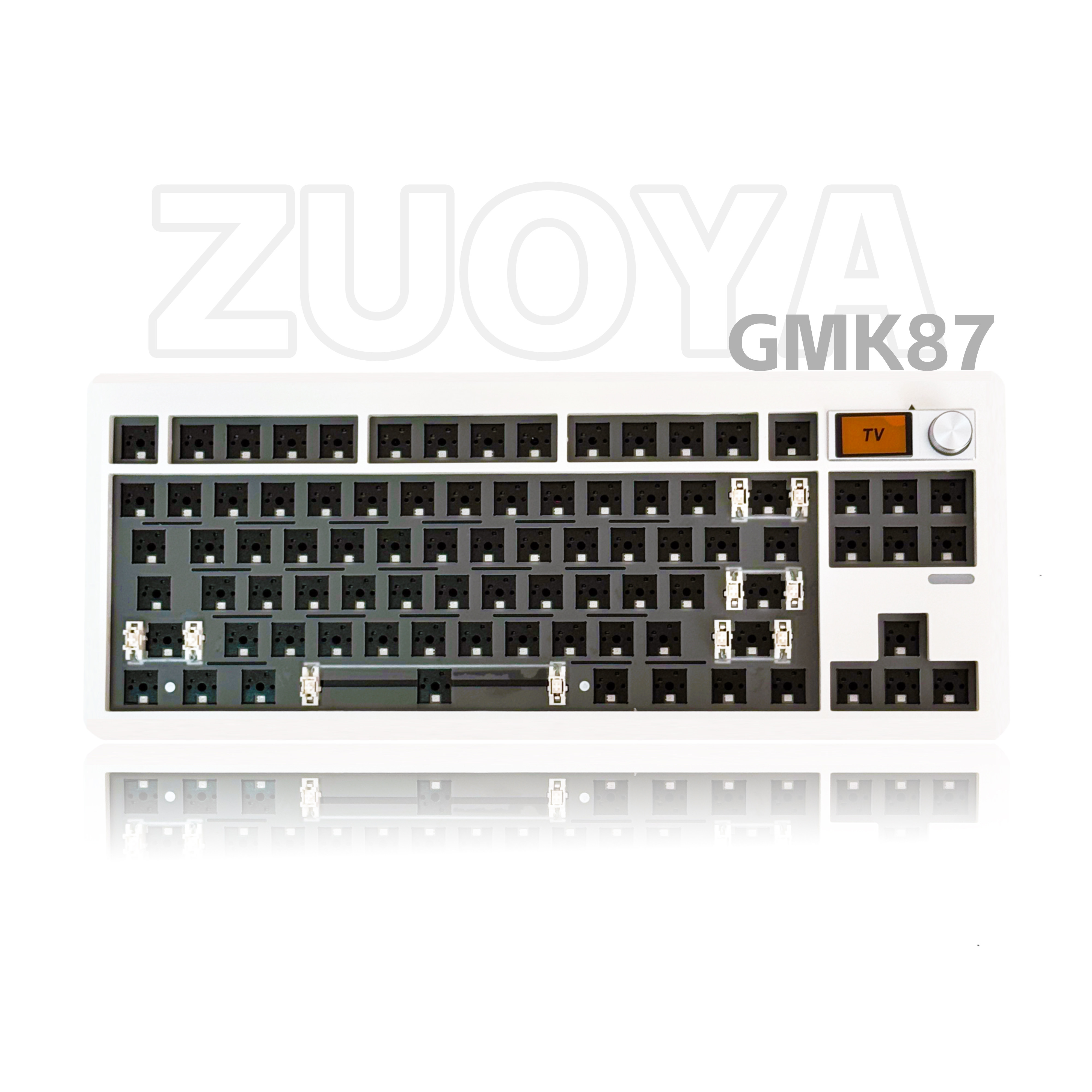 GMK87三模机械键盘套件87带小屏幕旋钮Gasket结构客制化麻将音图片