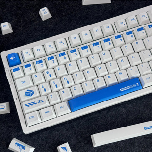 蓝色阶梯 高级感简约原创键帽原厂高度热升华工艺PBT材质客制化