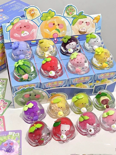 正版新品水波蛋果缤纷水果系列盲盒手办可爱摆件可爱公仔女生礼物