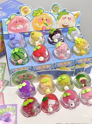正版新品水波蛋果缤纷水果系列盲盒手办可爱摆件可爱公仔女生礼物