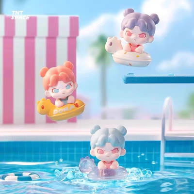 正版泳池派对mi粒3代萌粒盲盒礼物潮玩手办摆件可爱公仔TNTSPACE