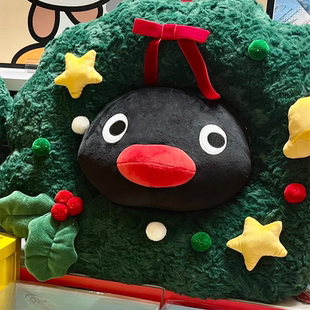 正版新品Pingu系列圣诞花环毛绒公仔玩偶家居氛围装饰节日礼物女