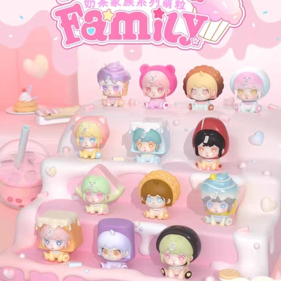 正版Keeno萌粒OUO奶茶家族系列盲盒潮玩可爱女生礼物摆件手办玩具