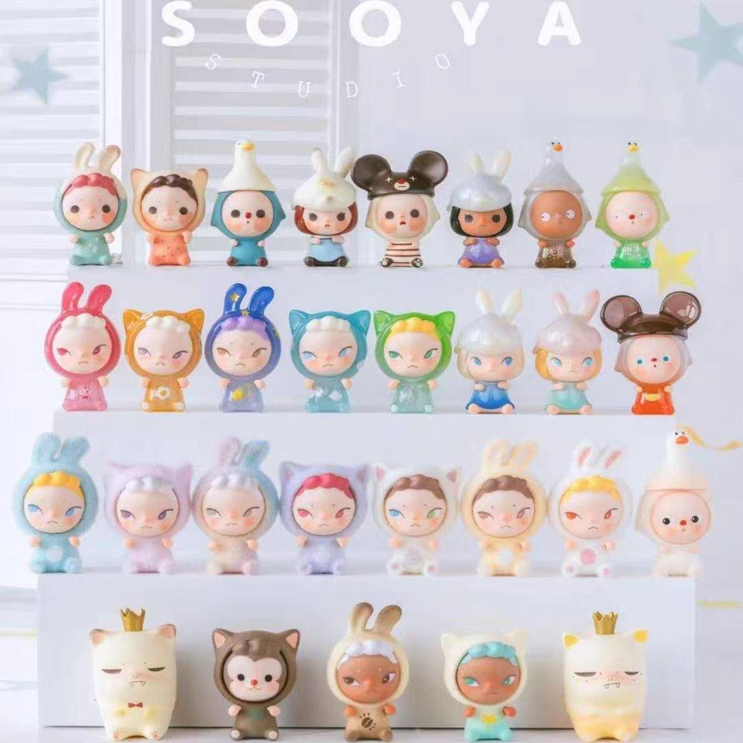 正版sooya初代坐坐系列萌粒可爱公仔摆件手办迷你盲袋潮玩礼物女
