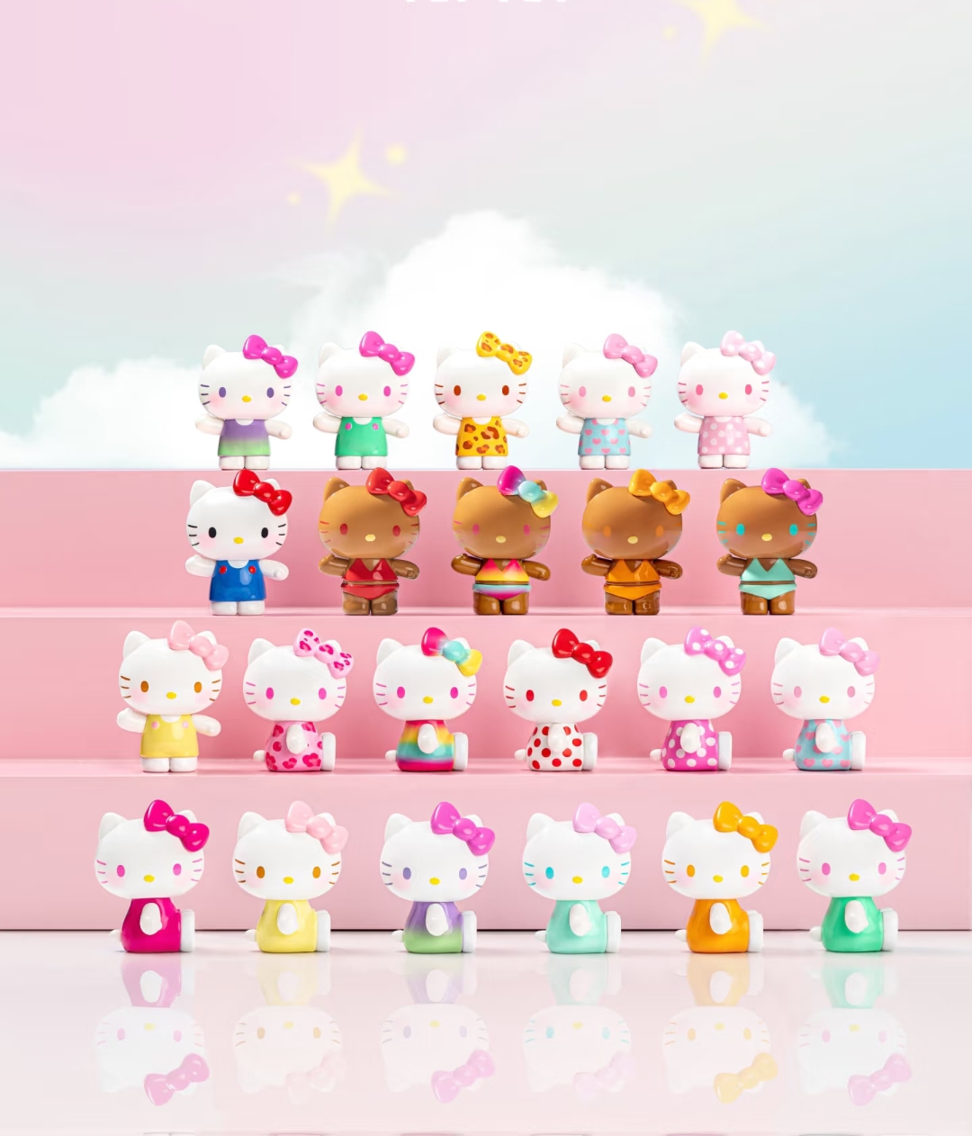 正版Hello Kitty夏日彩虹糖系列萌粒盲盒盲袋可爱摆件手办女礼物