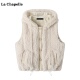 新款 Chapelle软糯连帽马甲外套女冬季 保暖坎肩上衣 拉夏贝尔