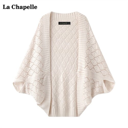 拉夏贝尔/La Chapelle钩花镂空披肩开衫女春夏新款新中式旗袍外搭