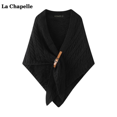 拉夏贝尔/La Chapelle高级感三角针织披肩女秋季旅游保暖外搭围巾