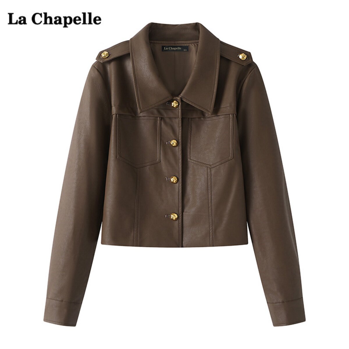 拉夏贝尔/La Chapelle复古翻领短PU皮衣短外套女秋季百搭夹克上衣怎么样,好用不?