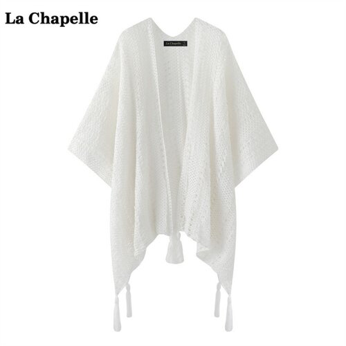 拉夏贝尔/La Chapelle复古民族风镂空针织披肩女斗篷开衫防晒上衣