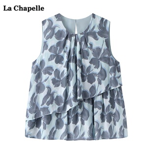 新款 拉夏貝爾 Chapelle不規(guī)則背心吊帶女夏季 上衣 寬松顯瘦無袖