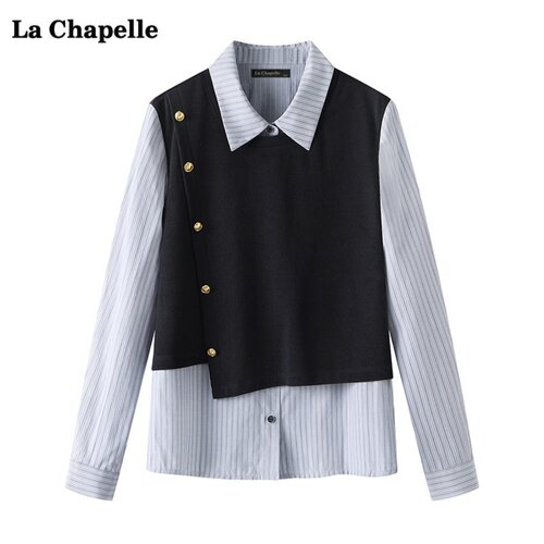 拉夏贝尔LaChapelle假两件衬衫女