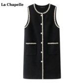 Chapelle甜美减龄毛呢背心裙女春季 新款 拉夏贝尔 无袖 连衣裙