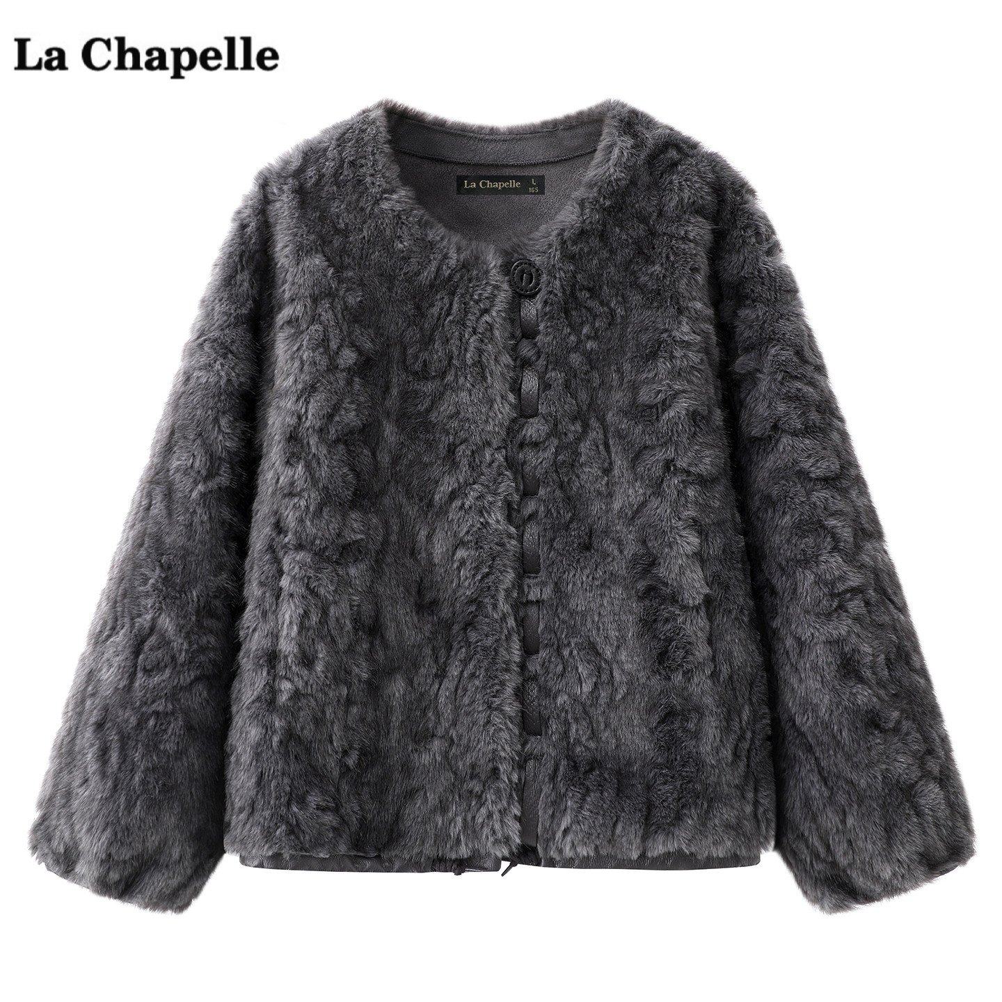 拉夏贝尔/La Chapelle高级感毛毛短款外套女冬季新款宽松圆领上衣,女装/女士精品,短外套,淘宝优惠券,粉丝福利购,淘宝优惠卷