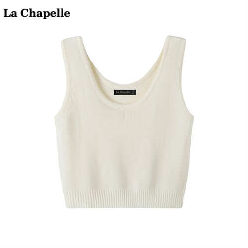 拉夏贝尔/La Chapelle圆领吊带背心女秋季新款内搭无袖针织上衣