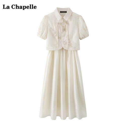 拉夏贝尔/La Chapelle新中式套装裙子女夏季新款汉服吊带连衣裙