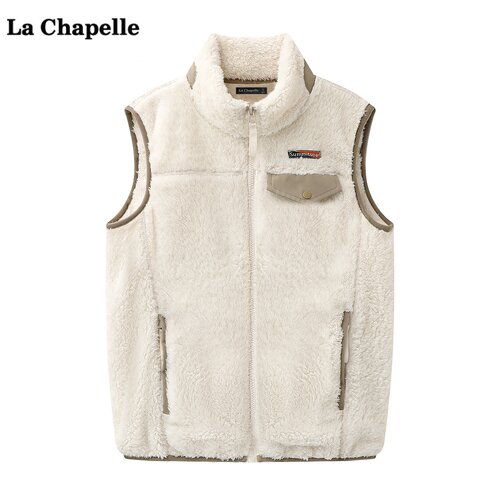 拉夏贝尔/La Chapelle户外抓绒马甲女秋冬季新款保暖无袖坎肩外套