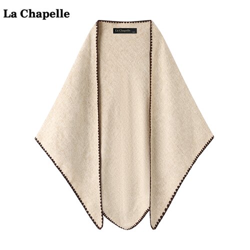 拉夏贝尔/La Chapelle韩版保暖双面穿披肩女外搭秋季披风围巾斗篷