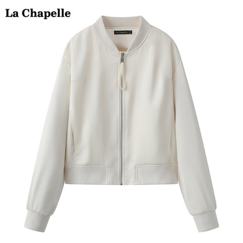 拉夏贝尔/La Chapelle韩版立领棒球服外套女春季新款宽松夹克上衣