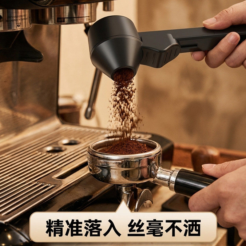 精准落入丝毫不洒咖啡勺