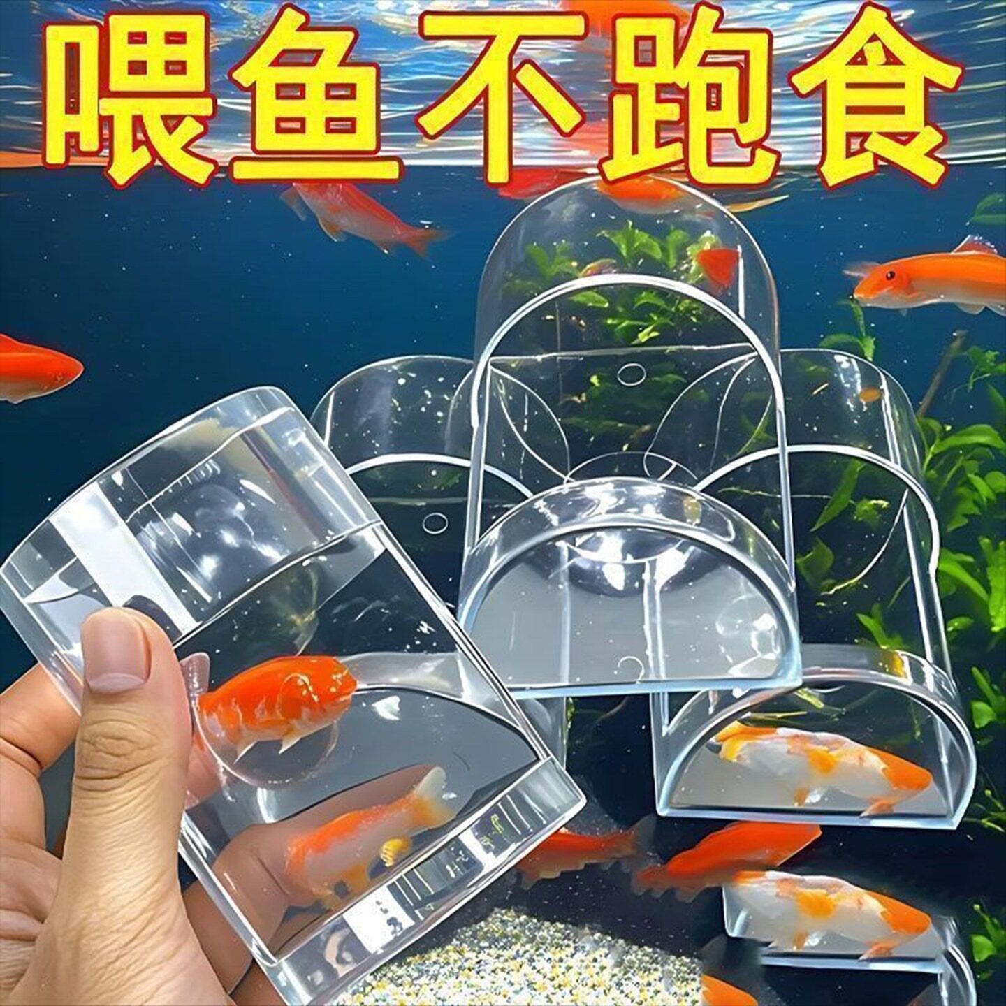 鱼缸压克力定点喂食器悬浮
