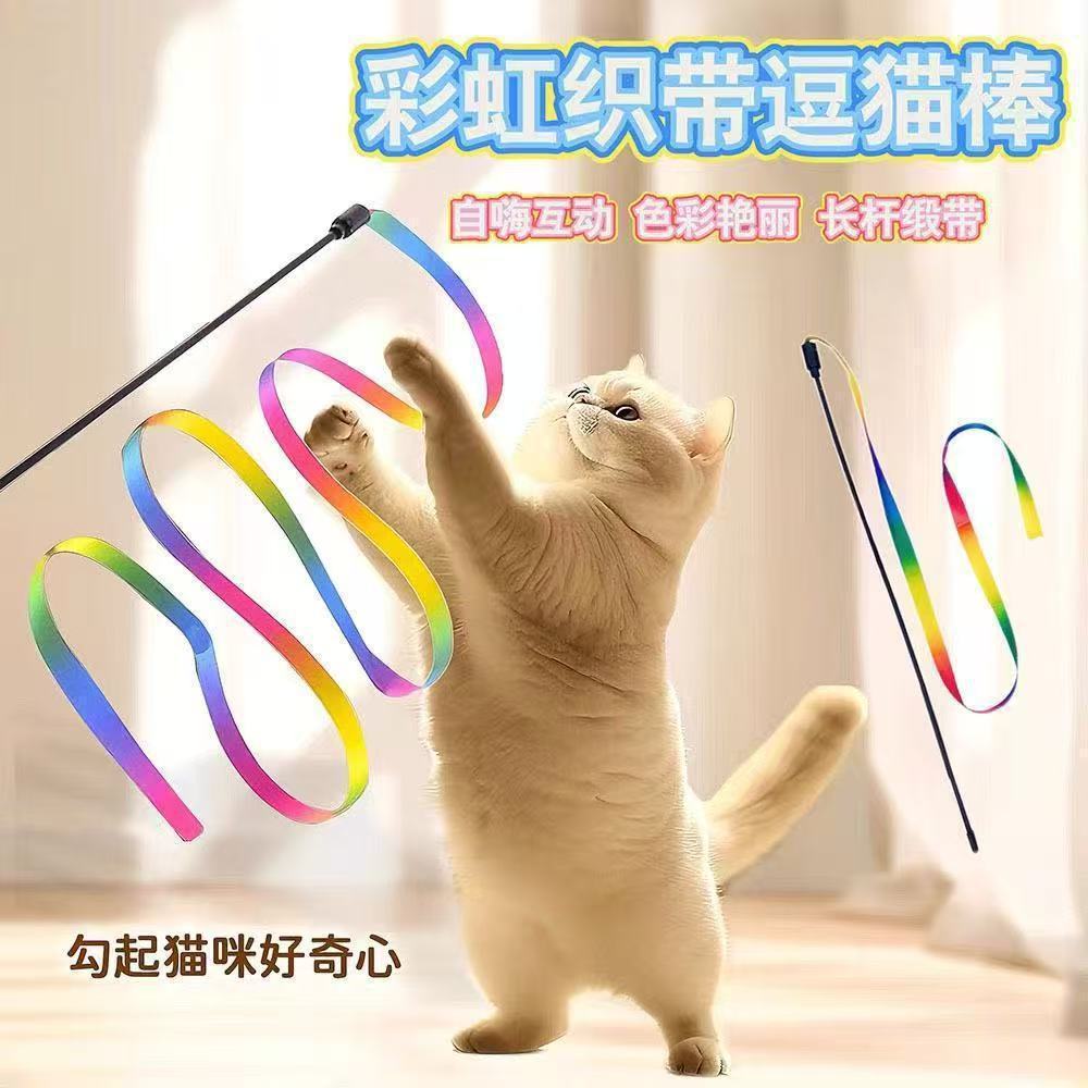 双面彩虹渐层逗猫棒猫咪