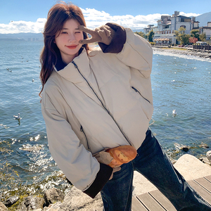90白鸭绒高级感超好看羽绒服女冬2025新款短款加厚韩系立领小个子图片