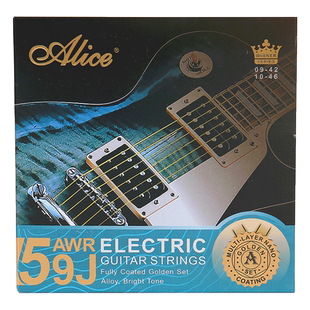 Alice爱丽丝电吉他弦AWR59J多层纳米级覆膜专业赠一二弦全套8根