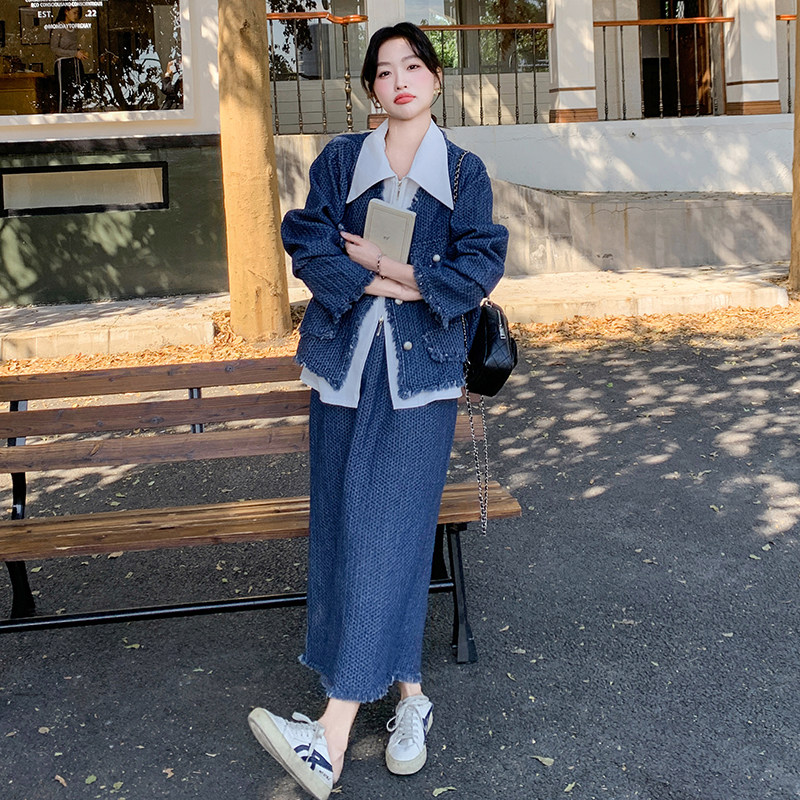 【档口】数据好牛仔套装+衬衫三件套C155-6011-P175控268,女装套装/套裙,2C155
