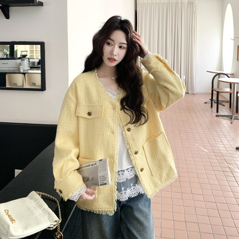 【26春新款大货】黄色小香风外套C155-8808-P165控258,女装套装/套裙,2C155
