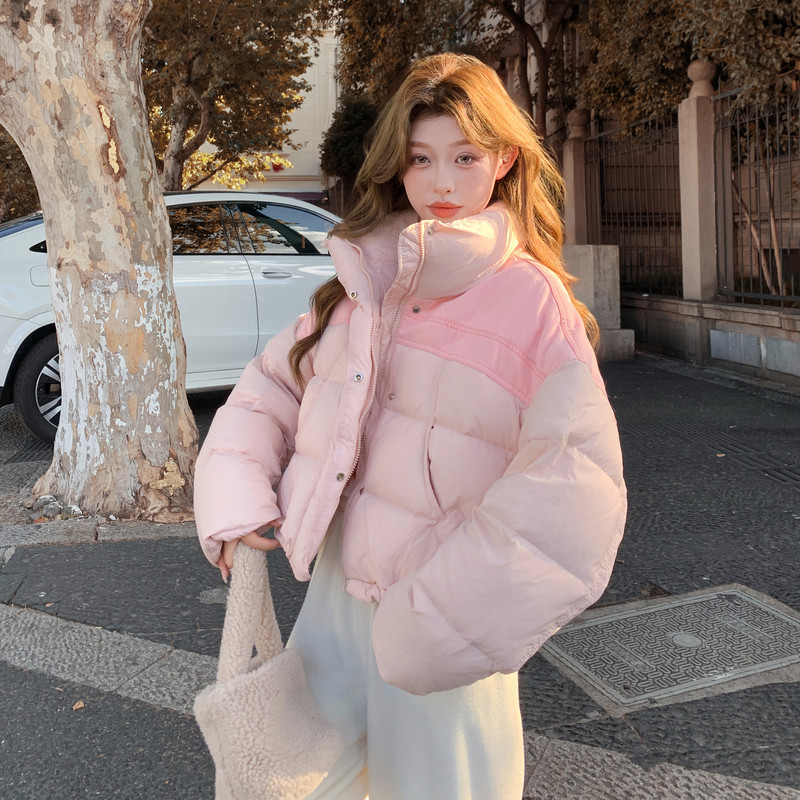【大货】水洗牛仔拼接50绒羽绒服C155-988-P265控398,女装套装/套裙,2C155