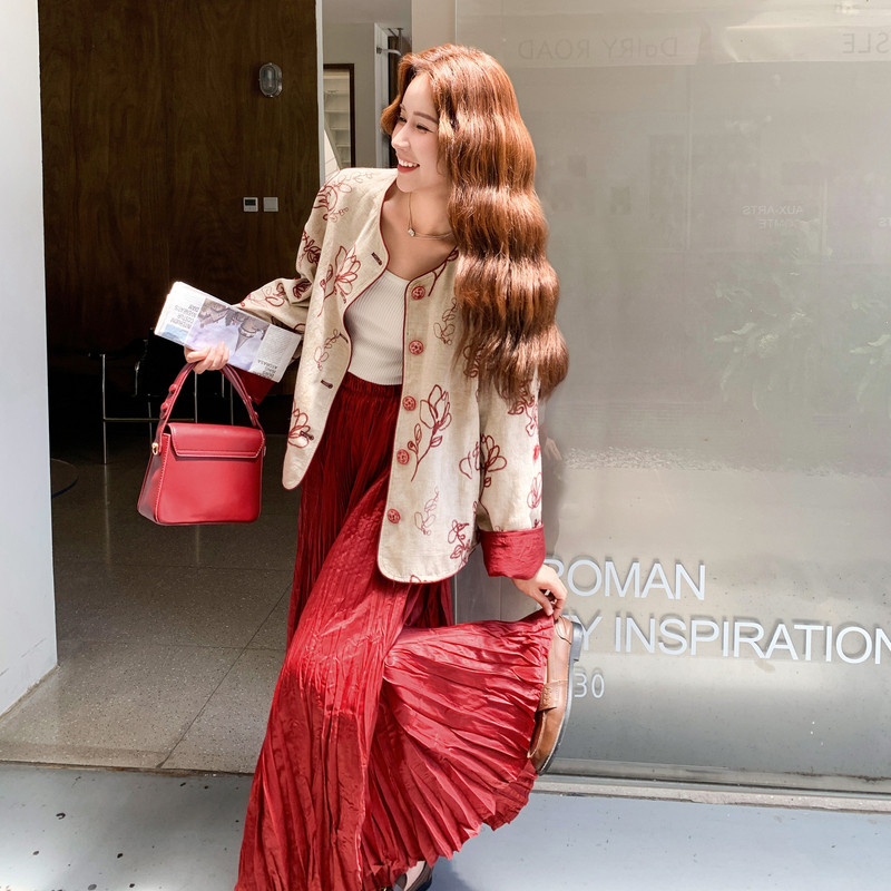 【档口】提花上衣+半身裙C155-888-P195控288,女装套装/套裙,2C155