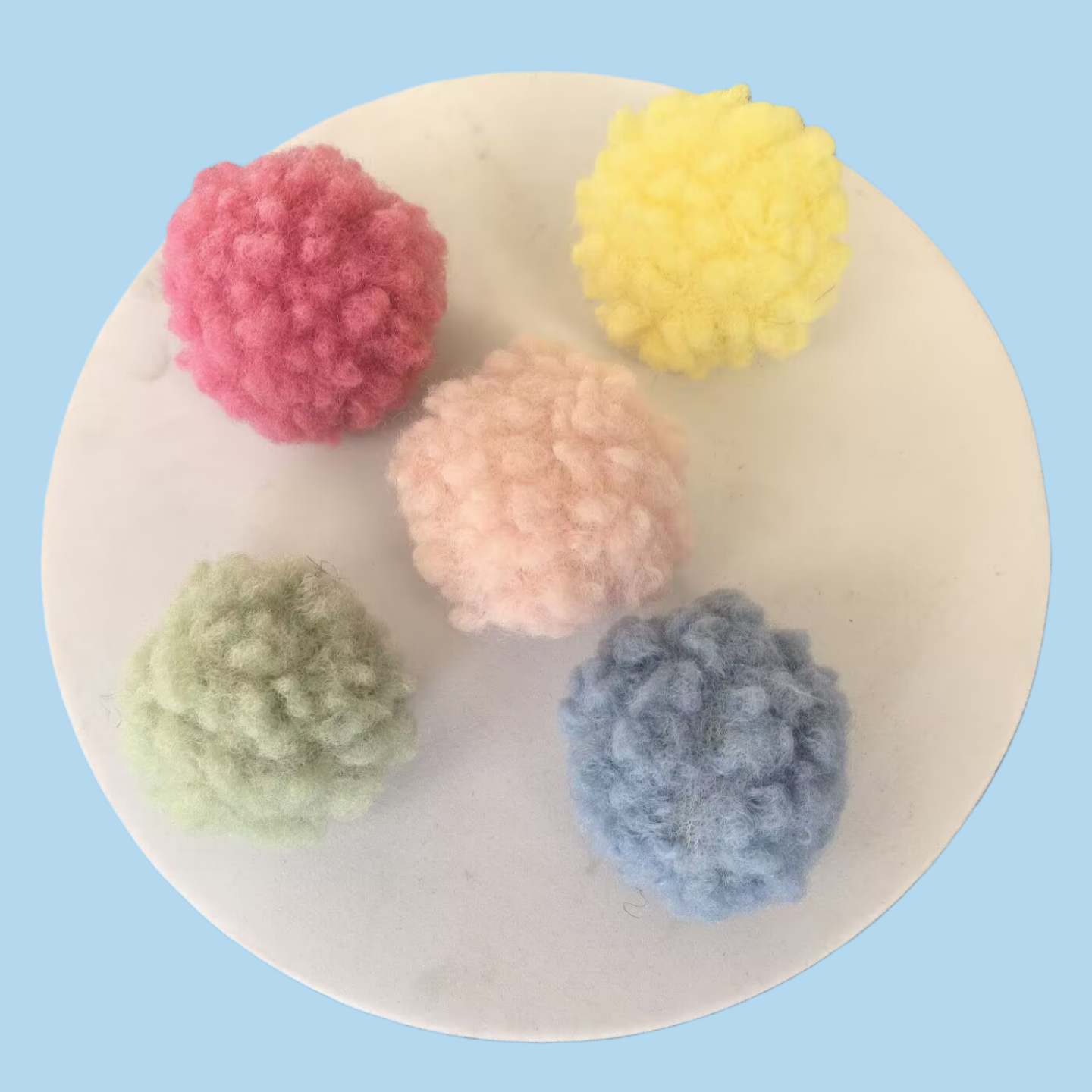 彩色仿羊羔毛球diy毛球手工制作辅料软装装饰直径约4.5cm萌趣胸针
