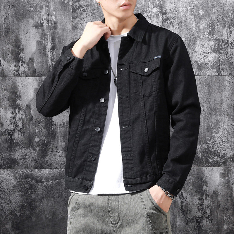 牛仔外套男装黑色潮流上衣大码宽松夹克男春秋款JK09-P70有现货，男装夹克，星座224-3