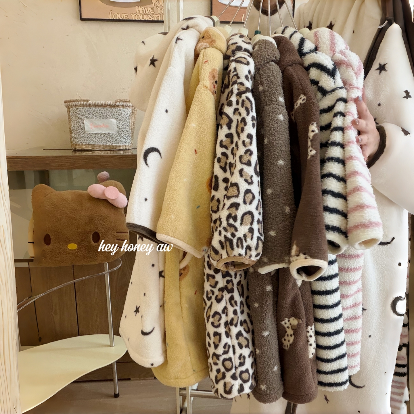 大小卷儿童亲子半边绒浴袍软糯