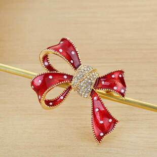 A1039 红色蝴蝶结胸针