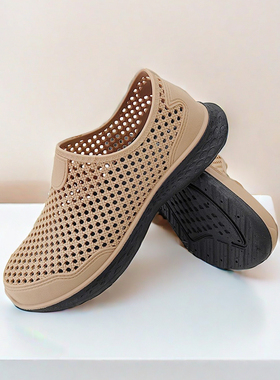 男士高端凉鞋男2025新款夏季越南天然橡胶防滑防臭外穿进口洞洞鞋