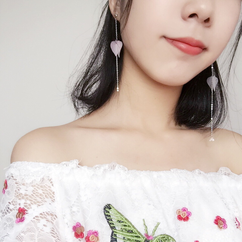 盒子森系流苏磨砂花瓣少女风耳坠
