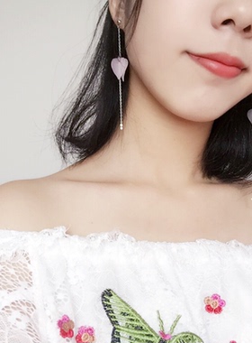 盒子森系流苏磨砂花瓣少女风耳坠