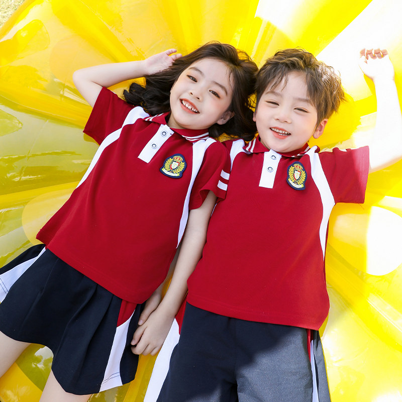 小学生夏季短袖毕业班服定制图片