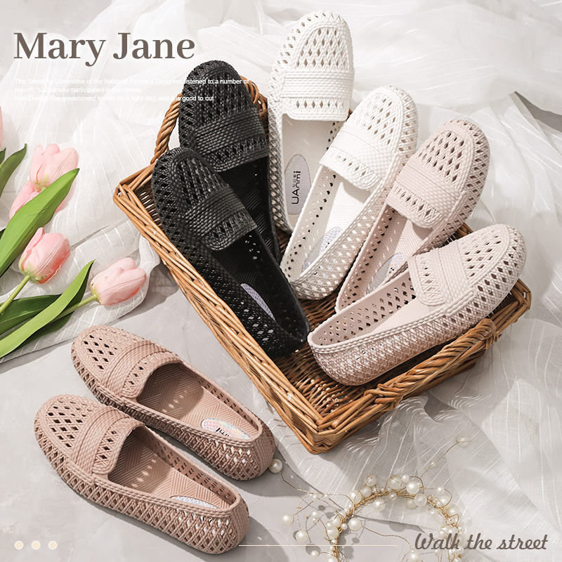 夏季女轻便柔软镂空透气塑料凉鞋