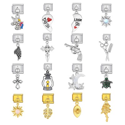 单个挂钩吊坠款意大利模块手链 不锈钢拼接表带链 Italian Charm
