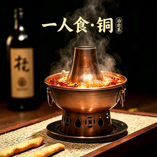 小铜锅一人食家用商用户外露营
