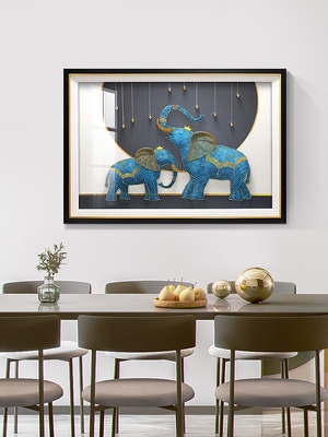 高档餐厅装饰画新款高级大气手工立体饭厅实物画现代简约轻奢挂画