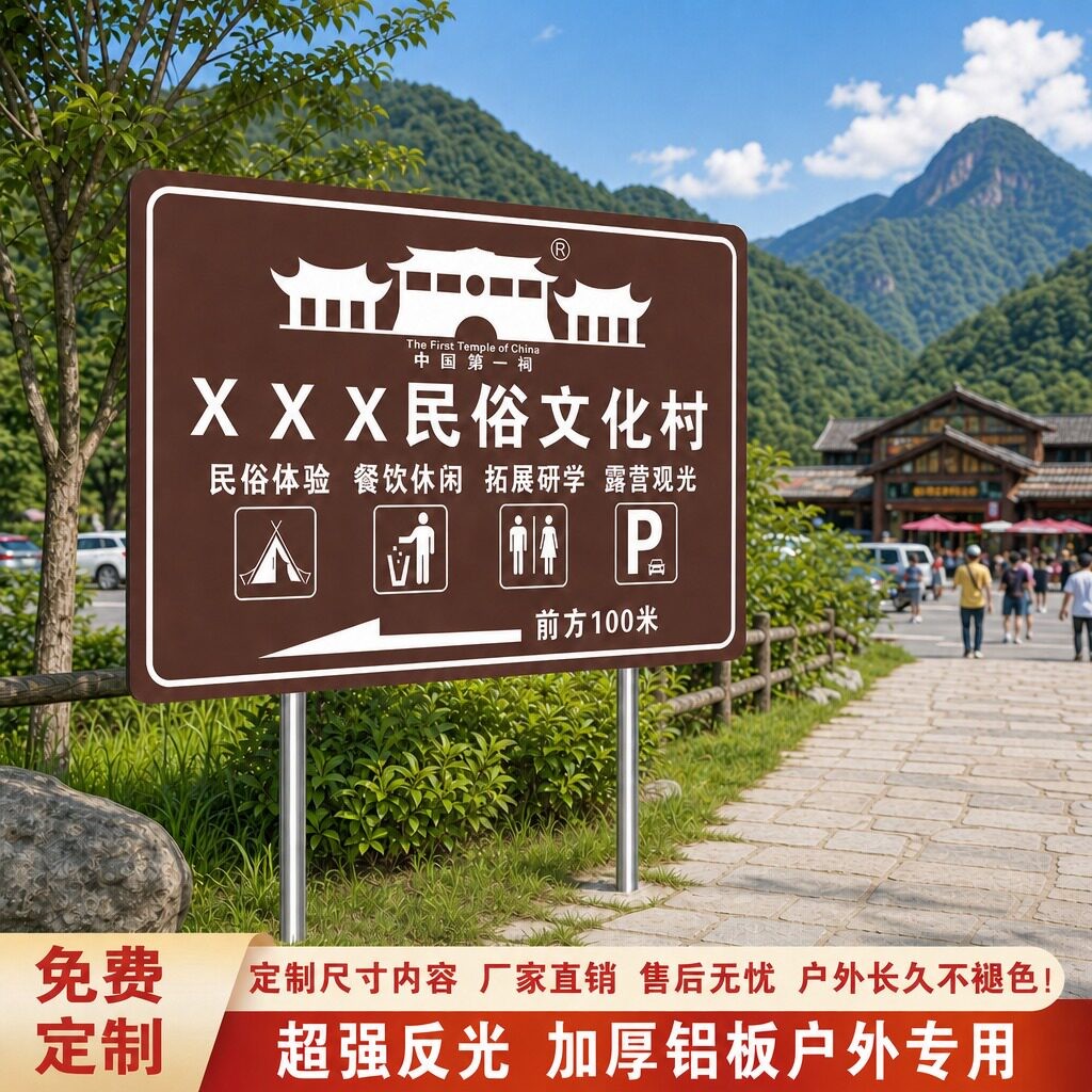 景区寺院庙路线指引牌名宿农庄公标志牌/提示牌/付款