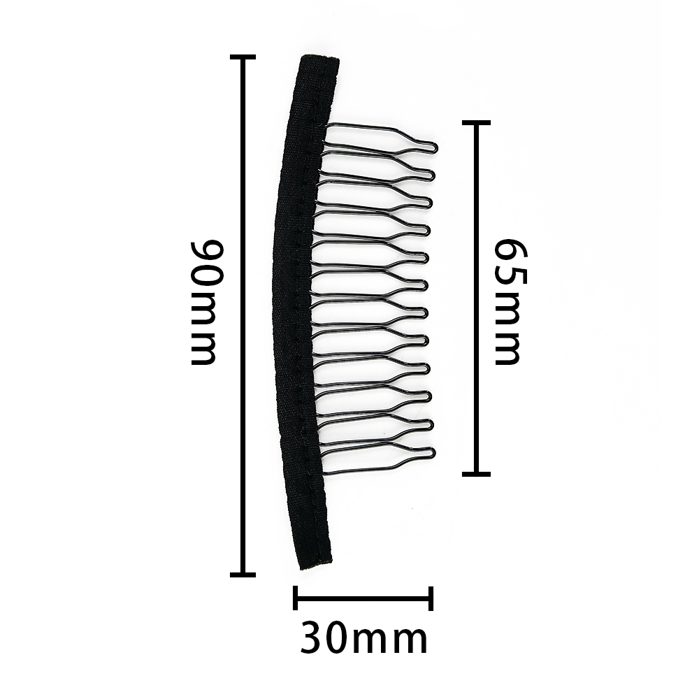 假发网帽黑色卡子12齿网帽发梳弹簧梳网帽卡钢叉发饰梳Wig Clips