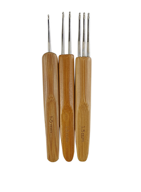 脏辫钩针木手柄不锈钢接发工具 单头双头三头编制针crochet hook
